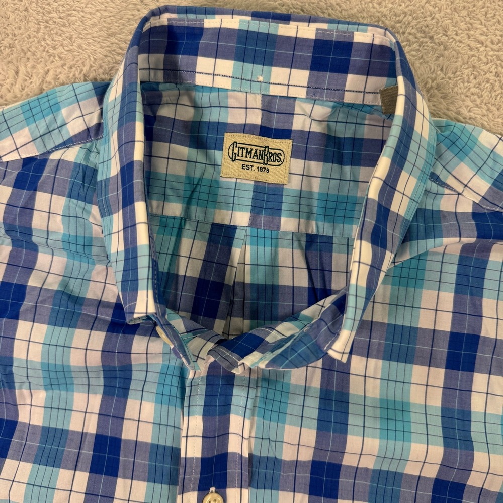 Gitman Bros Mens 2XL Plaid Button Down Long Sleeve Shirt‎ Made in USA Preppy EUC - Picture 2 of 7